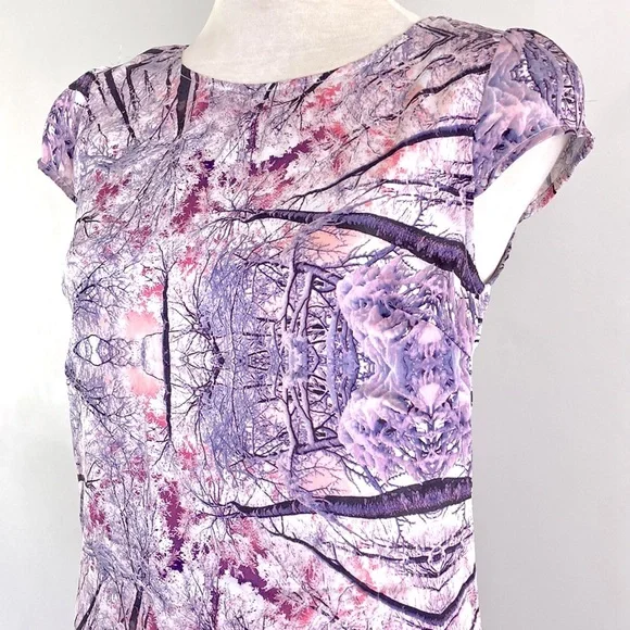 Cute DOTTI retro vintage style silky stretch Shift Dress with cap sleeves SIZE 8 - Picture 2 of 7